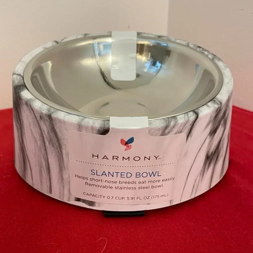 Dog Dish: Raised Slanted Pet Bowl, 175 mL, Small